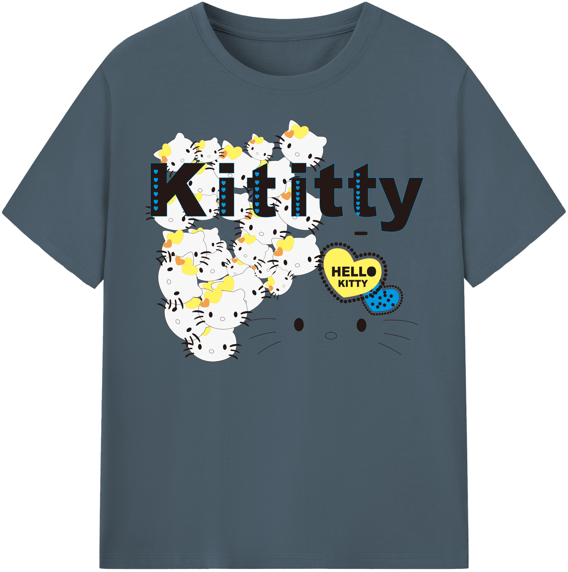 （画像用） Hello Kitty ハローキティ 綿100％半袖Tシャツ（フロントプリント）